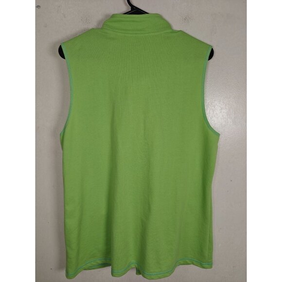 Quacker Factory Womens Green Sleeveless Full Zip Vest Jacket Size Large - Picture 6 of 8